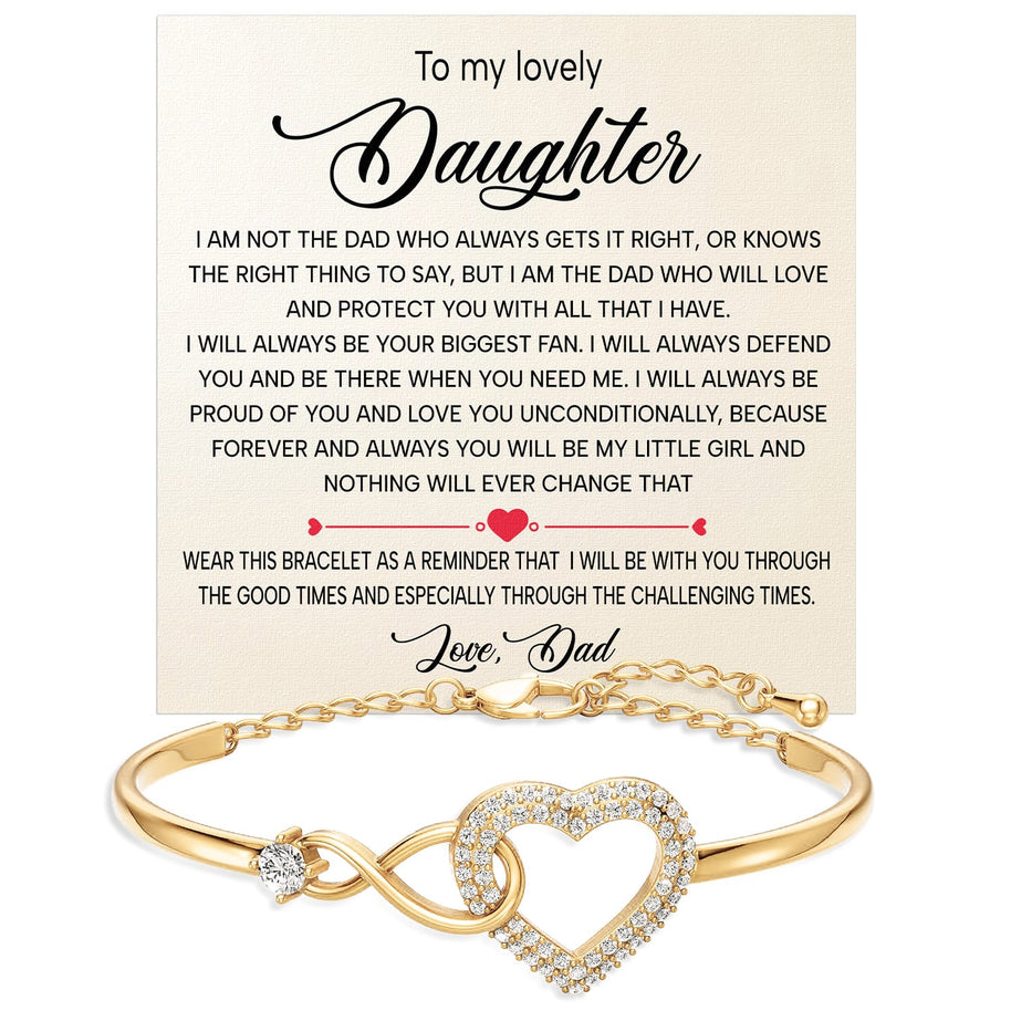 To My Daughter Bracelet From Dad With Message Card - My Little Girl