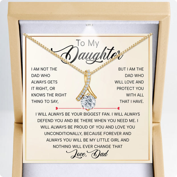 To My Daughter Necklace From Dad With Heartfelt Message - Unique Jewelry For Daughter - My Love and Light