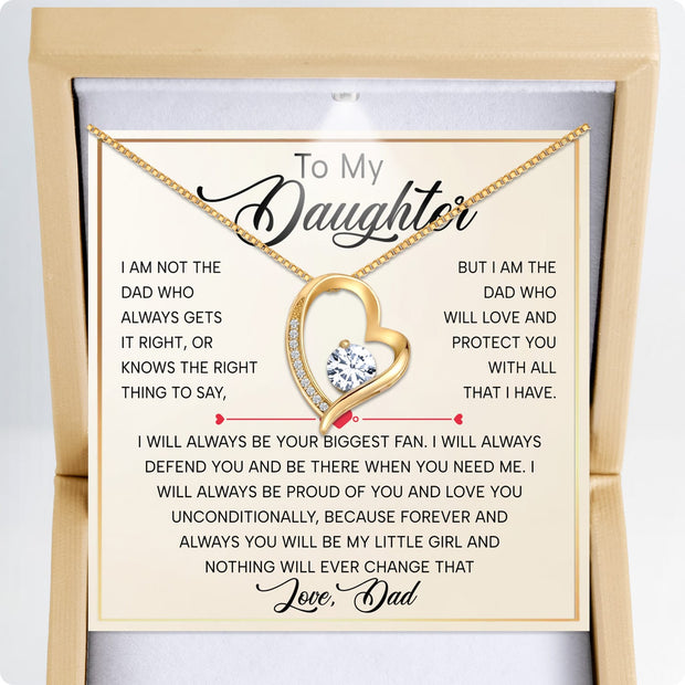 To My Daughter Necklace From Dad With Heartfelt Message - Unique Jewelry For Daughter - My Love and Light