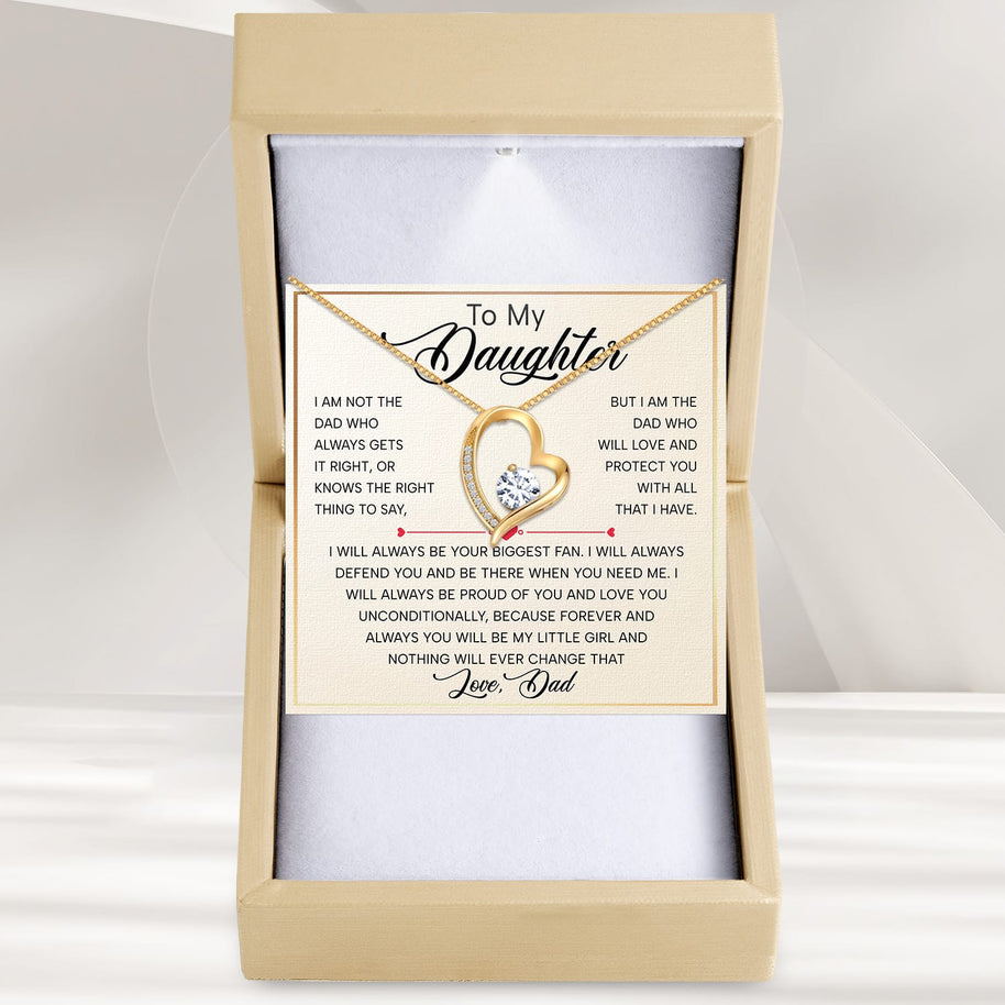 To My Daughter Necklace From Dad With Heartfelt Message - Unique Jewelry For Daughter - My Love and Light