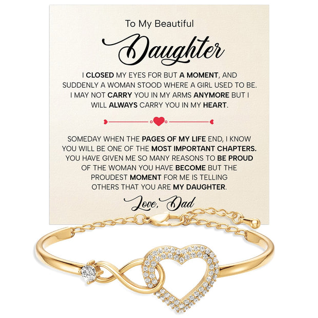 To My Daughter Bracelet From Dad With Message Card - Pages Of My Life