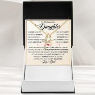 To My Daughter Cross Necklace From Dad With Heartfelt Message - Unique Jewelry For Daughter - Page Of My Life