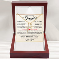 To My Daughter Cross Necklace From Dad With Heartfelt Message - Unique Jewelry For Daughter - Page Of My Life