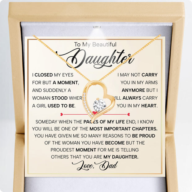 To My Daughter Necklace From Dad With Heartfelt Message - Unique Jewelry For Daughter - Page Of My Life
