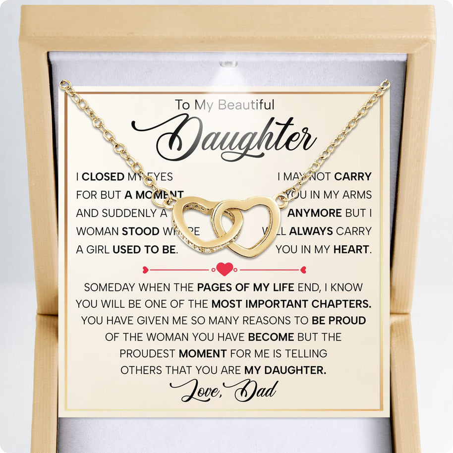 To My Daughter Necklace From Dad With Heartfelt Message - Unique Jewelry For Daughter - Page Of My Life