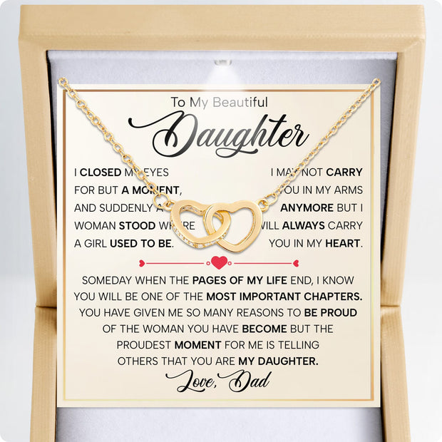 To My Daughter Necklace From Dad With Heartfelt Message - Unique Jewelry For Daughter - Page Of My Life