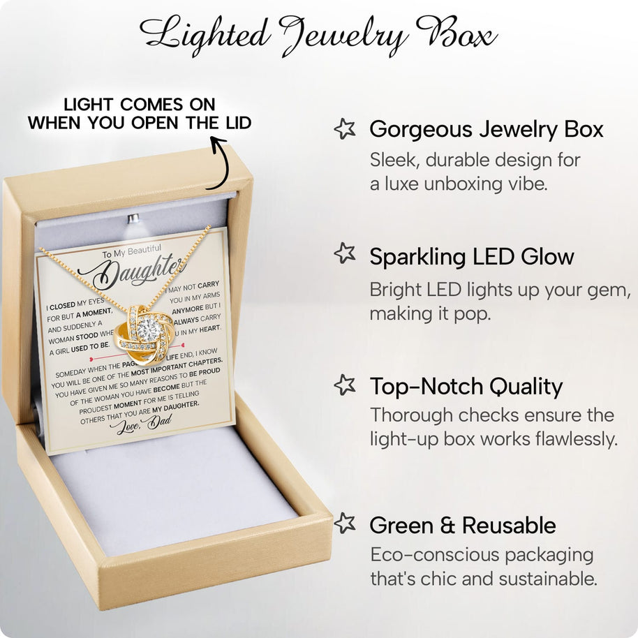 To My Daughter Necklace From Dad With Heartfelt Message - Unique Jewelry For Daughter - Page Of My Life