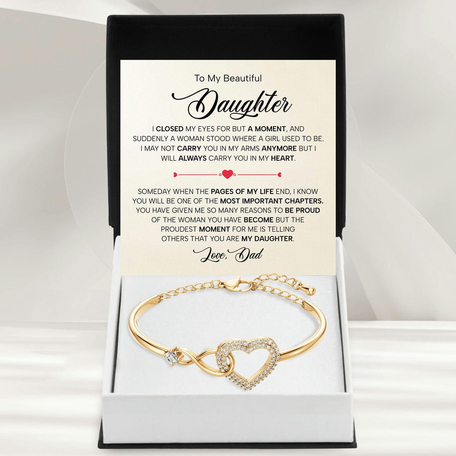 To My Daughter Bracelet From Dad With Message Card - Pages Of My Life