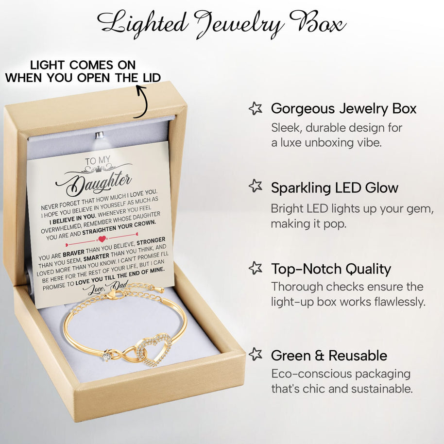 To My Daughter Bracelet From Dad With Message Card - Straighten Your Crown