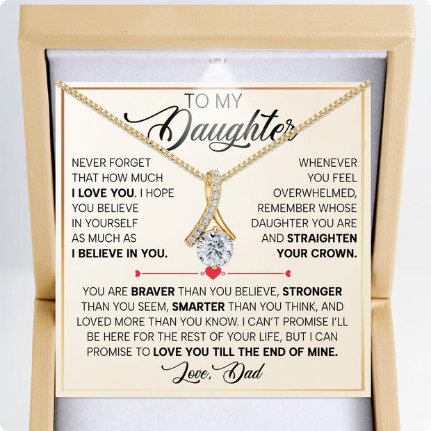 To My Daughter Necklace From Dad With Heartfelt Message - Unique Jewelry For Daughter - Proud of You