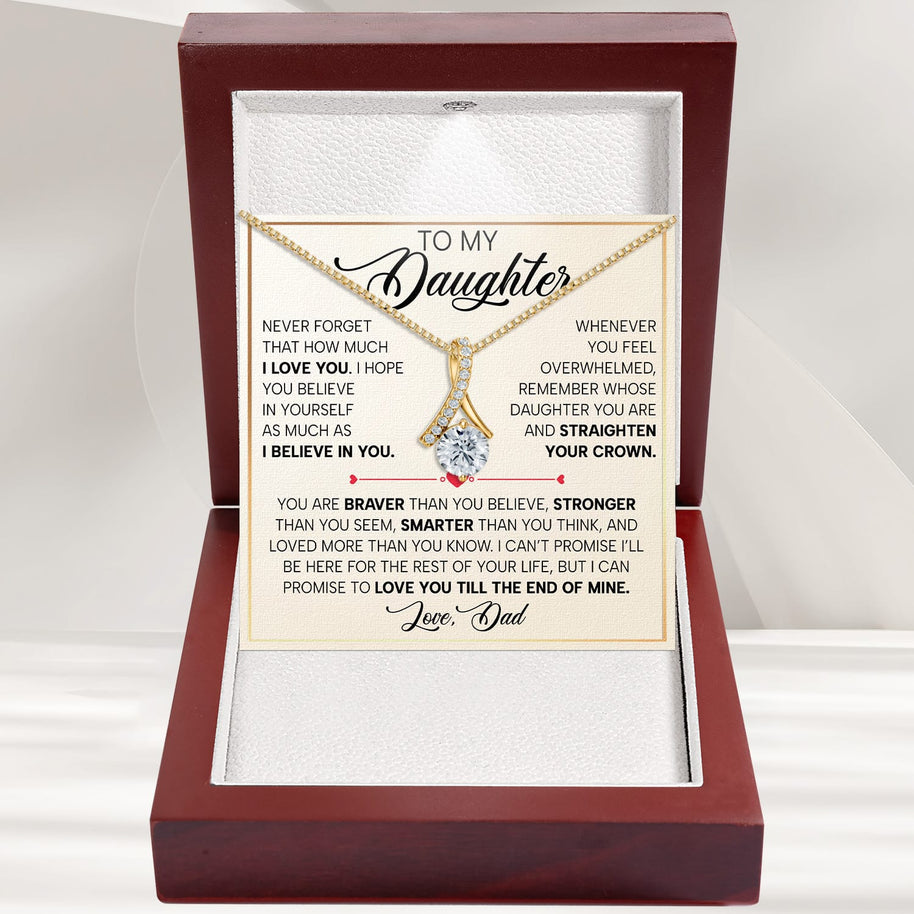 To My Daughter Necklace From Dad With Heartfelt Message - Unique Jewelry For Daughter - Proud of You