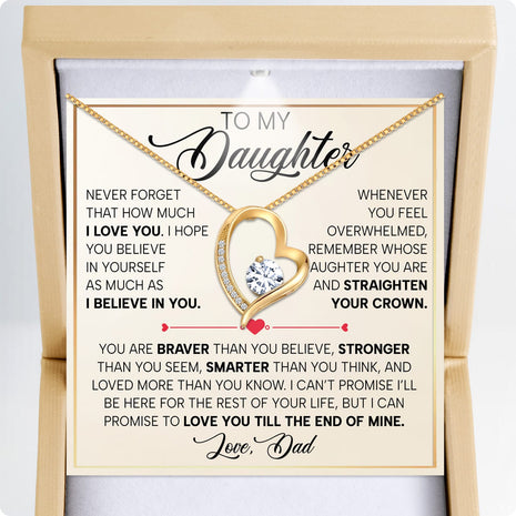 To My Daughter Necklace From Dad With Heartfelt Message - Unique Jewelry For Daughter - Proud of You