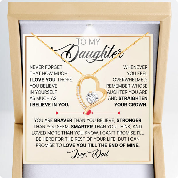 To My Daughter Necklace From Dad With Heartfelt Message - Unique Jewelry For Daughter - Proud of You