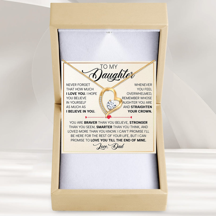 To My Daughter Necklace From Dad With Heartfelt Message - Unique Jewelry For Daughter - Proud of You