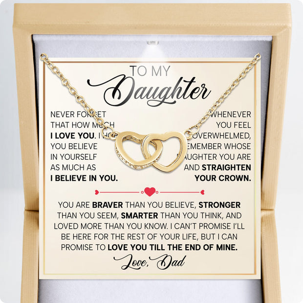 To My Daughter Necklace From Dad With Heartfelt Message - Unique Jewelry For Daughter - Proud of You