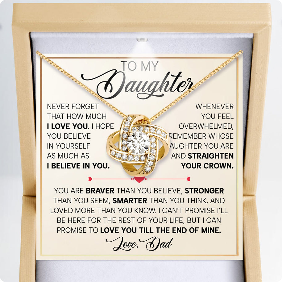 To My Daughter Necklace From Dad With Heartfelt Message - Unique Jewelry For Daughter - Proud of You
