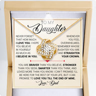 To My Daughter Necklace From Dad With Heartfelt Message - Unique Jewelry For Daughter - Proud of You