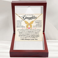To My Daughter With Heartfelt Message - Butterfly Necklace For Daughter - Always In Mine