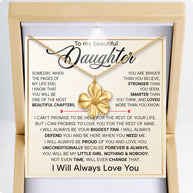 To My Daughter With Heartfelt Message - Cosmos Flower Necklace For Daughter - Always In Mine