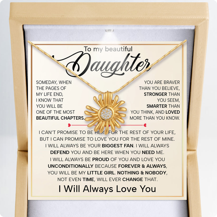 To My Daughter With Heartfelt Message - Daisy Necklace For Daughter - Always In Mine