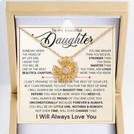 To My Daughter With Heartfelt Message - Daisy Necklace For Daughter - Always In Mine