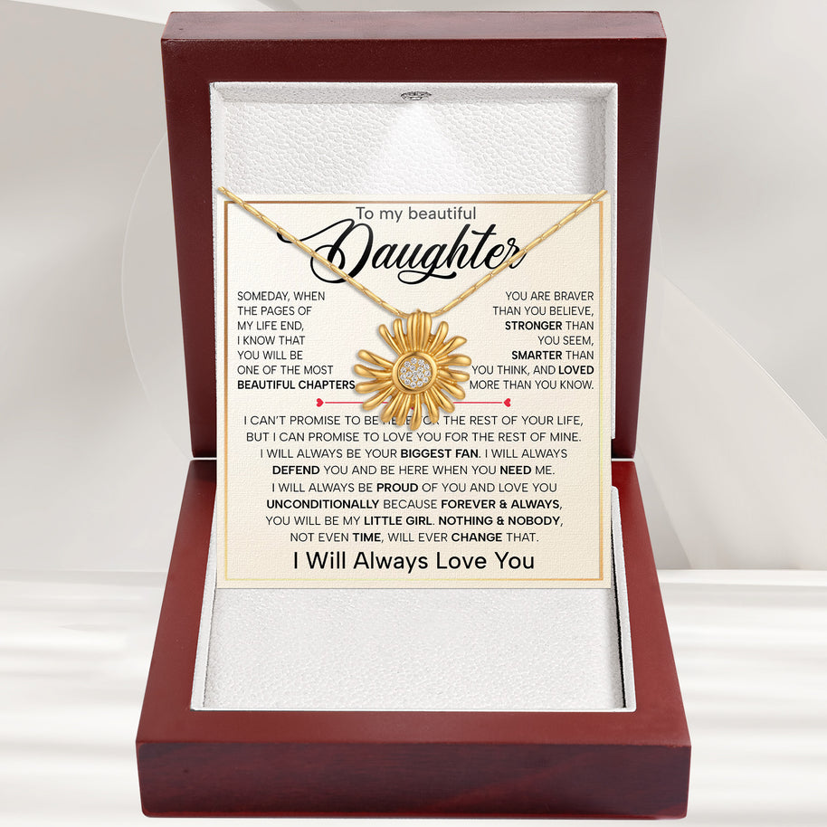 To My Daughter With Heartfelt Message - Daisy Necklace For Daughter - Always In Mine