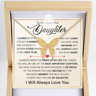 To My Daughter With Heartfelt Message - Butterfly Necklace For Daughter - Pages Of My Life