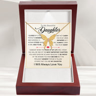 To My Daughter With Heartfelt Message - Butterfly Necklace For Daughter - Pages Of My Life