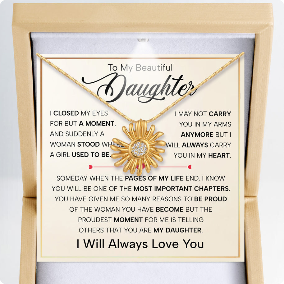 To My Daughter With Heartfelt Message - Daisy Necklace For Daughter - Pages Of My Life