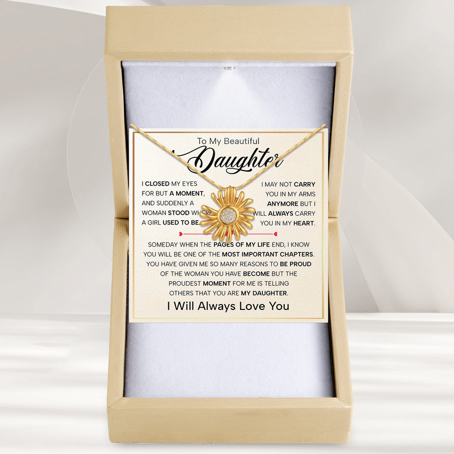 To My Daughter With Heartfelt Message - Daisy Necklace For Daughter - Pages Of My Life