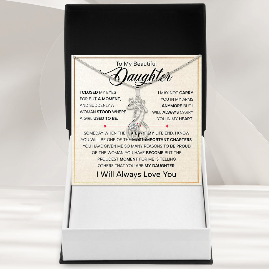 To My Daughter With Heartfelt Message - Giraffe Necklace For Daughter - Pages Of My Life