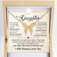 To My Daughter With Heartfelt Message - Butterfly Necklace For Daughter - Precious Daughter