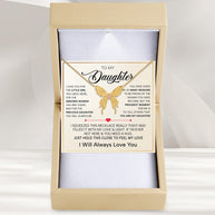 To My Daughter With Heartfelt Message - Butterfly Necklace For Daughter - Precious Daughter