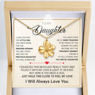To My Daughter With Heartfelt Message - Cosmos Flower Necklace For Daughter - Precious Daughter