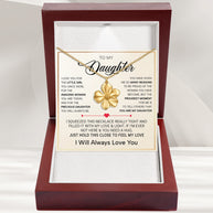 To My Daughter With Heartfelt Message - Cosmos Flower Necklace For Daughter - Precious Daughter