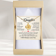 To My Daughter With Heartfelt Message - Cosmos Flower Necklace For Daughter - Precious Daughter