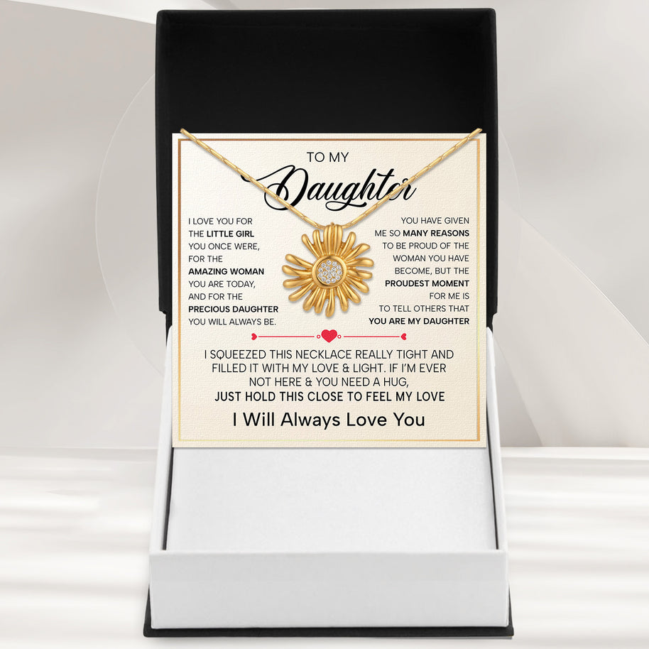 To My Daughter With Heartfelt Message - Daisy Necklace For Daughter - Precious Daughter