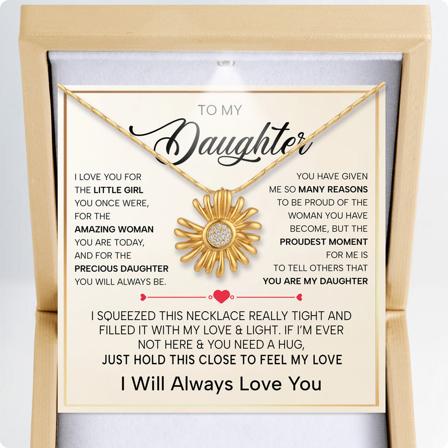 To My Daughter With Heartfelt Message - Daisy Necklace For Daughter - Precious Daughter