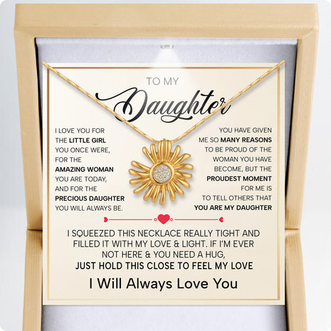 To My Daughter With Heartfelt Message - Daisy Necklace For Daughter - Precious Daughter
