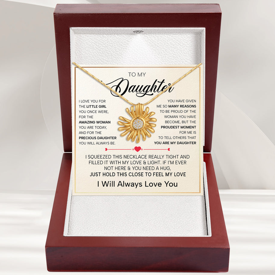 To My Daughter With Heartfelt Message - Daisy Necklace For Daughter - Precious Daughter
