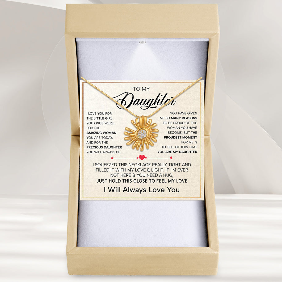 To My Daughter With Heartfelt Message - Daisy Necklace For Daughter - Precious Daughter