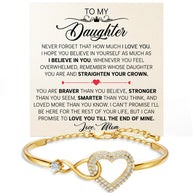 To My Daughter Bracelet From Mom With Message Card - Straighten Your Crown