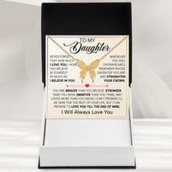 To My Daughter With Heartfelt Message - Butterfly Necklace For Daughter - Straighten Your Crown