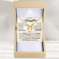 To My Daughter With Heartfelt Message - Butterfly Necklace For Daughter - Straighten Your Crown