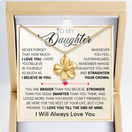 To My Daughter With Heartfelt Message - Cosmos Flower Necklace For Daughter - Straighten Your Crown