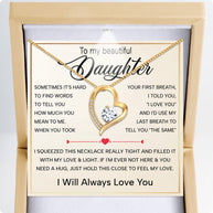 To My Daughter Necklace With Heartfelt Message - Unique Jewelry For Daughter - Always in Mine