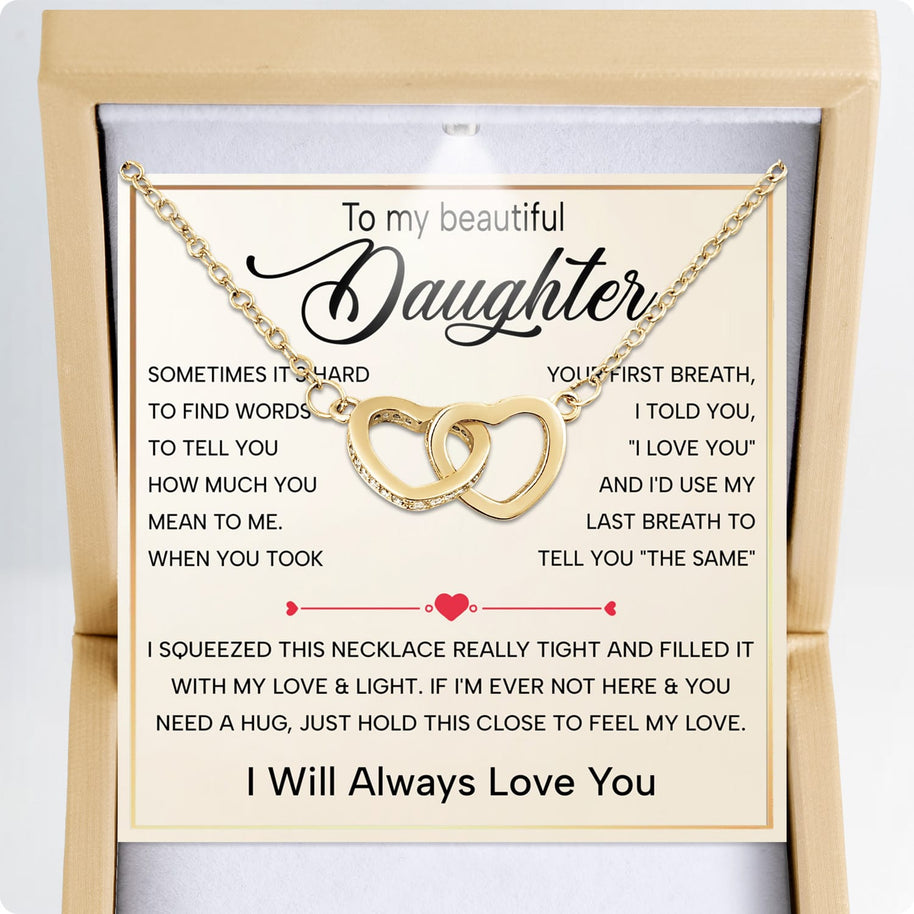 To My Daughter Necklace With Heartfelt Message - Unique Jewelry For Daughter - Always in Mine