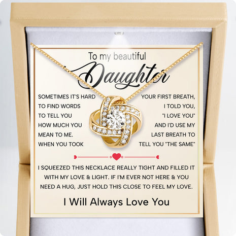 To My Daughter Necklace With Heartfelt Message - Unique Jewelry For Daughter - Always in Mine
