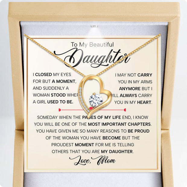 To My Daughter Necklace From Mom With Heartfelt Message - Unique Jewelry For Daughter - Important Chapters