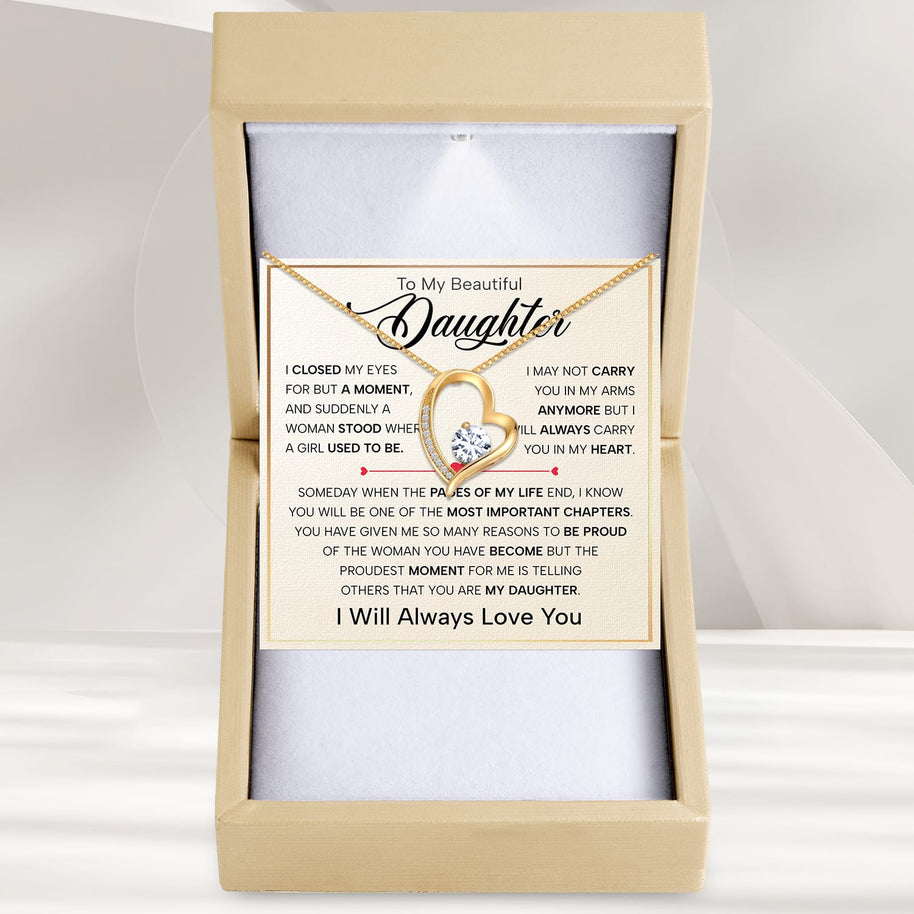 To My Daughter Necklace With Heartfelt Message - Unique Jewelry For Daughter - Important Chapters